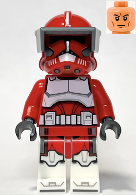 LEGO® Minifigur Star Wars sw1304 - Clone Trooper Commander Fox, Coruscant Guard (Phase 2) - Dark Bluish Gray Visor, Printed Legs