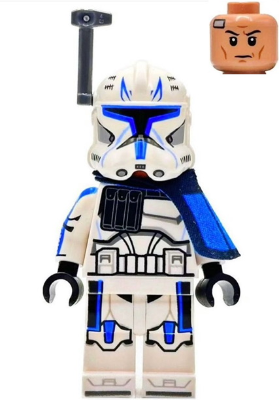 LEGO® Minifigur Star Wars sw1315 - Clone Trooper Captain Rex, 501st Legion (Phase 2) - Blue Cloth Pauldron, Rangefinder, Printed White Arms