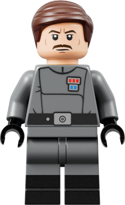 LEGO® Minifigur Star Wars sw1316 - Admiral Wullf Yularen - Dark Bluish Gray Uniform, Dark Brown Hair