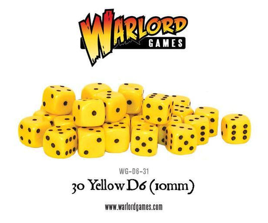 30 Yellow D6 (10mm) DICE - WG-D6-31