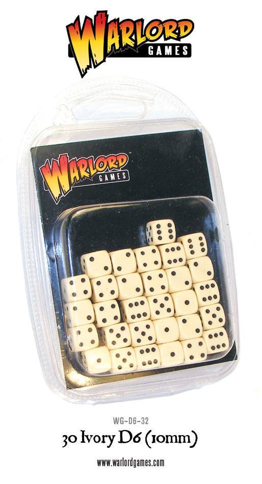 30 Ivory D6 (10mm) DICE - WG-D6-32