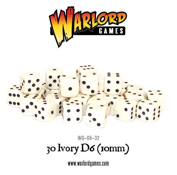 30 Ivory D6 (10mm) DICE - WG-D6-32