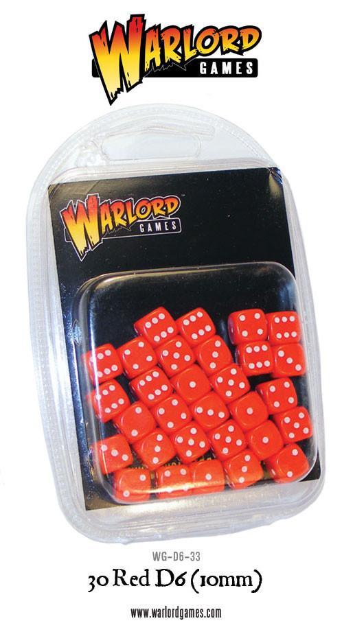 30 Red D6 (10mm) DICE - WG-D6-33