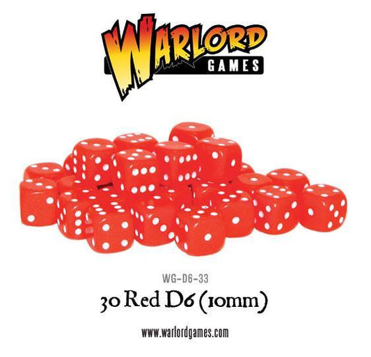 30 Red D6 (10mm) DICE - WG-D6-33