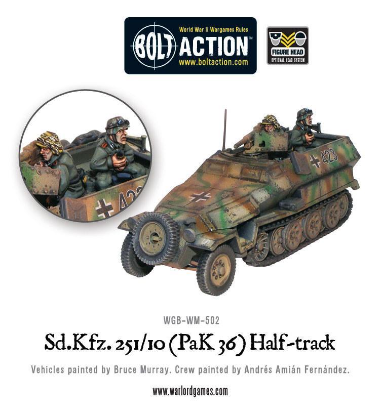 Bolt Action - Sd.Kfz 251/10 half-track (3.7cm PaK) plastic boxed set - WGB-WM-502