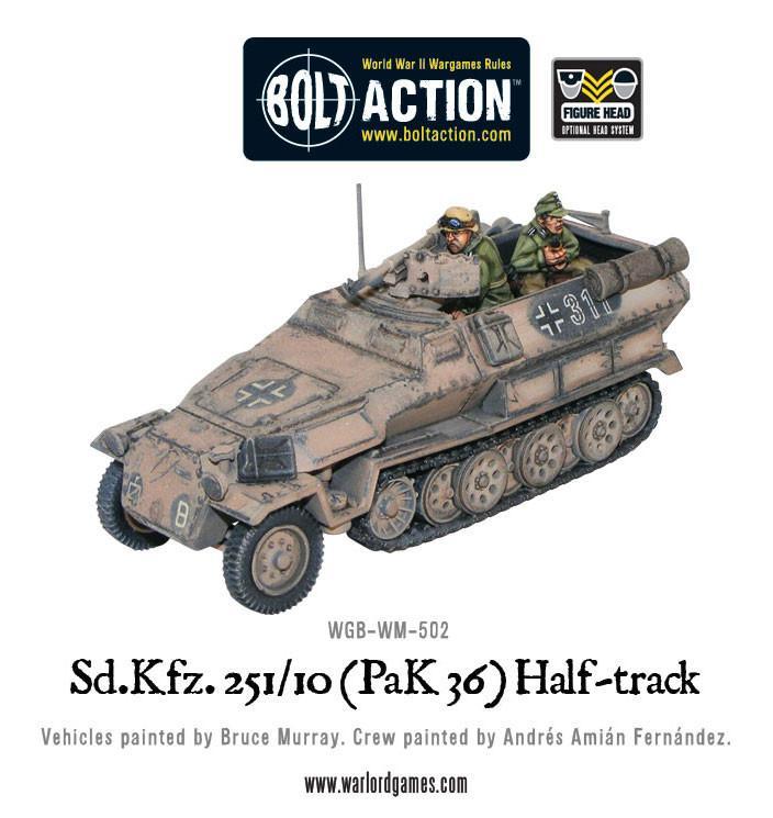 Bolt Action - Sd.Kfz 251/10 half-track (3.7cm PaK) plastic boxed set - WGB-WM-502