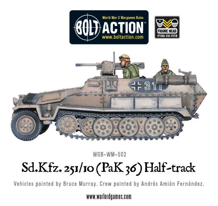 Bolt Action - Sd.Kfz 251/10 half-track (3.7cm PaK) plastic boxed set - WGB-WM-502