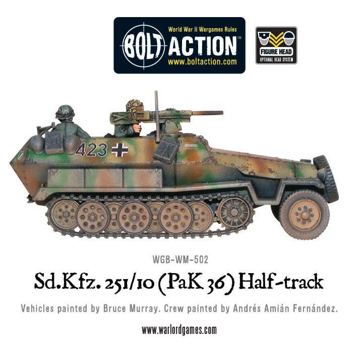 Bolt Action - Sd.Kfz 251/10 half-track (3.7cm PaK) plastic boxed set - WGB-WM-502