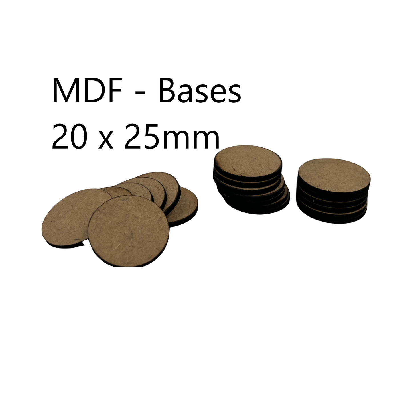 20 x MDF Bases 25mm Durchmesser Lasercut 2mm dick