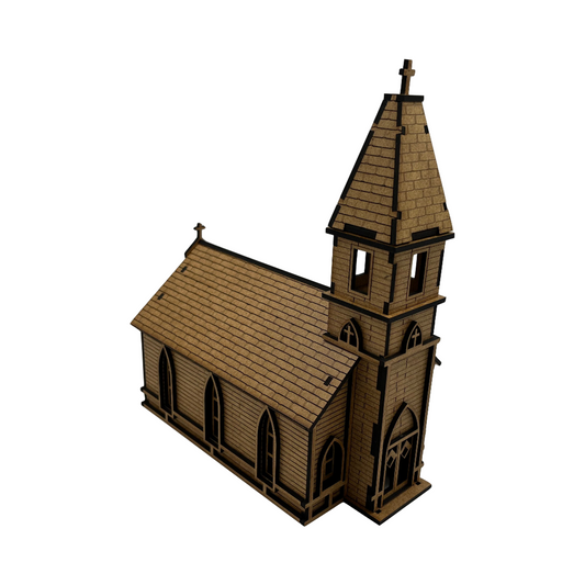 Kirche in der Normandie / 28mm aus MDF 3mm / Wargaming Laser Cut