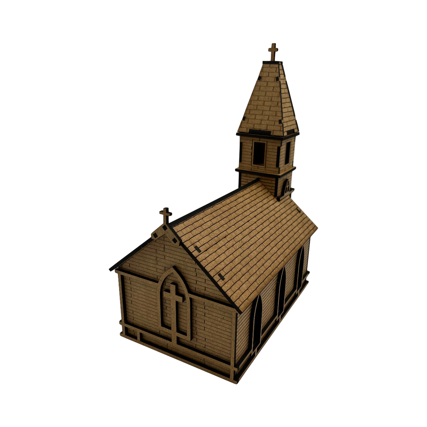 Kirche in der Normandie / 28mm aus MDF 3mm / Wargaming Laser Cut