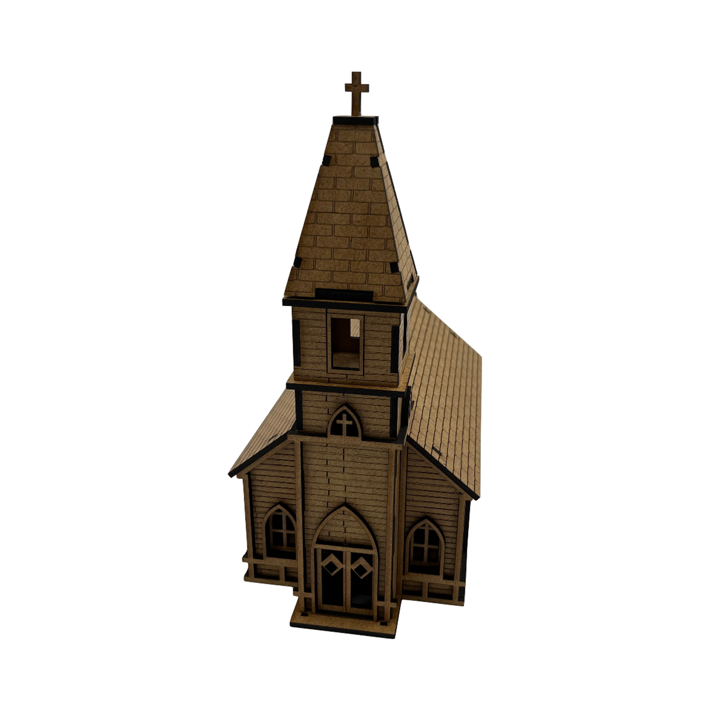 Kirche in der Normandie / 28mm aus MDF 3mm / Wargaming Laser Cut