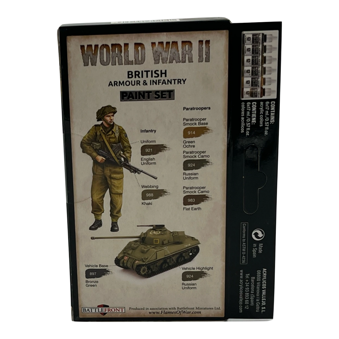 Vallejo WWII British Armour & Infantry Paint Set