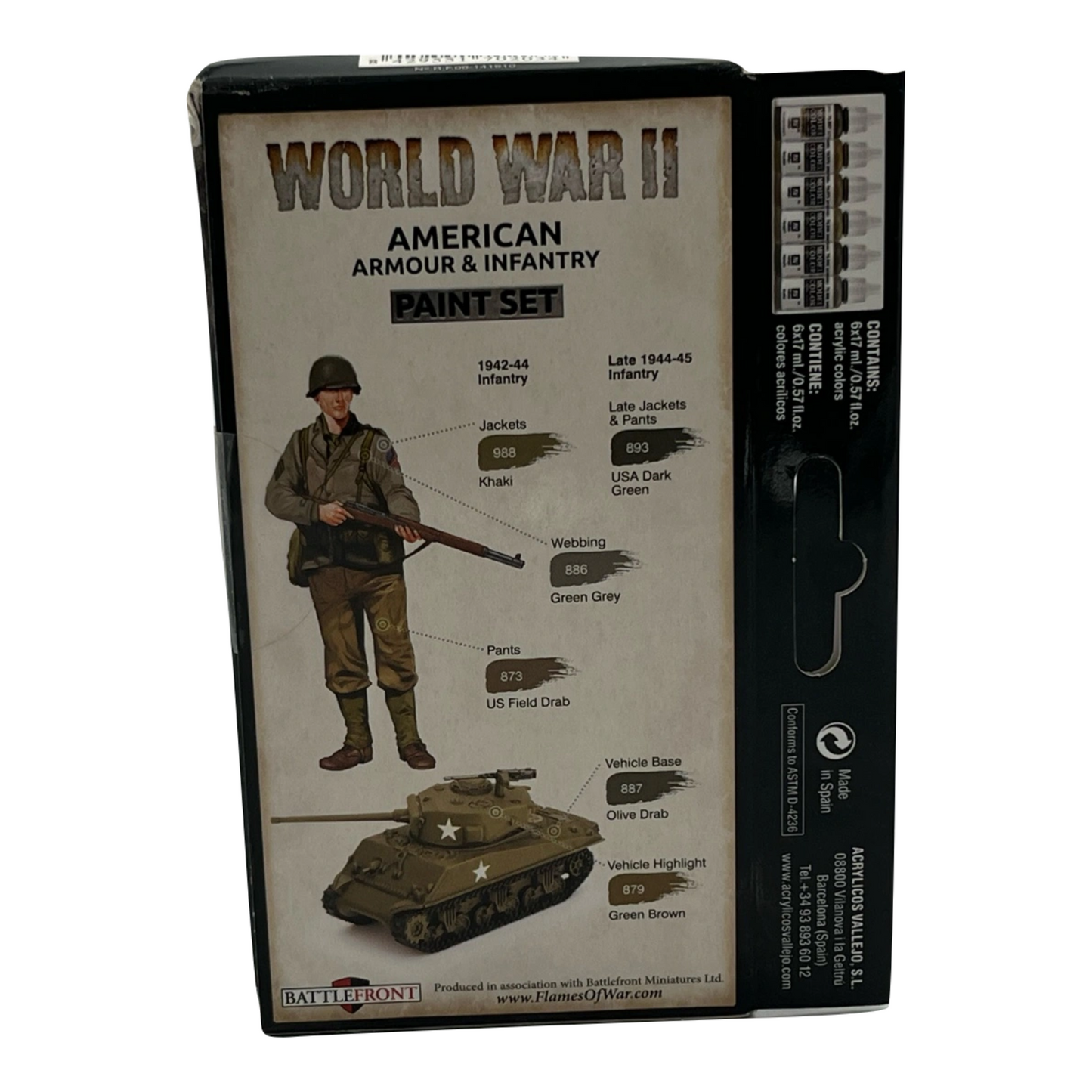 Vallejo WWII American Armour & Infantry Paint Set