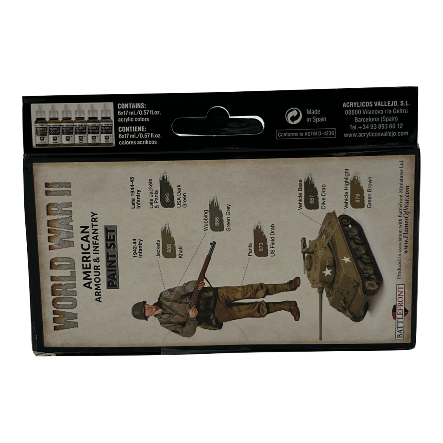 Vallejo WWII American Armour & Infantry Paint Set