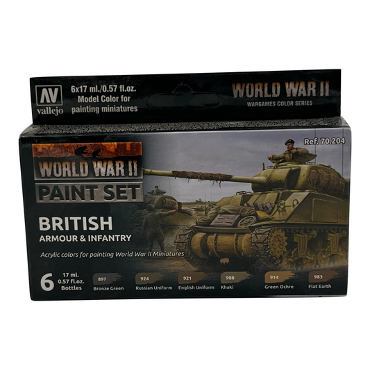 Vallejo WWII British Armour & Infantry Paint Set