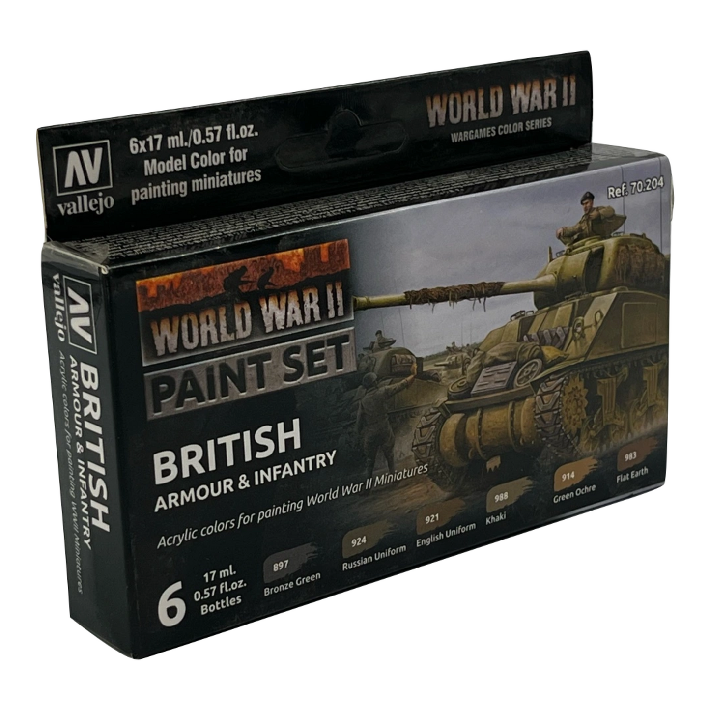 Vallejo WWII British Armour & Infantry Paint Set