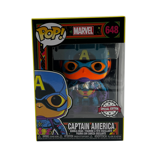 Funko POP! Marvel Black Light Captain America #648