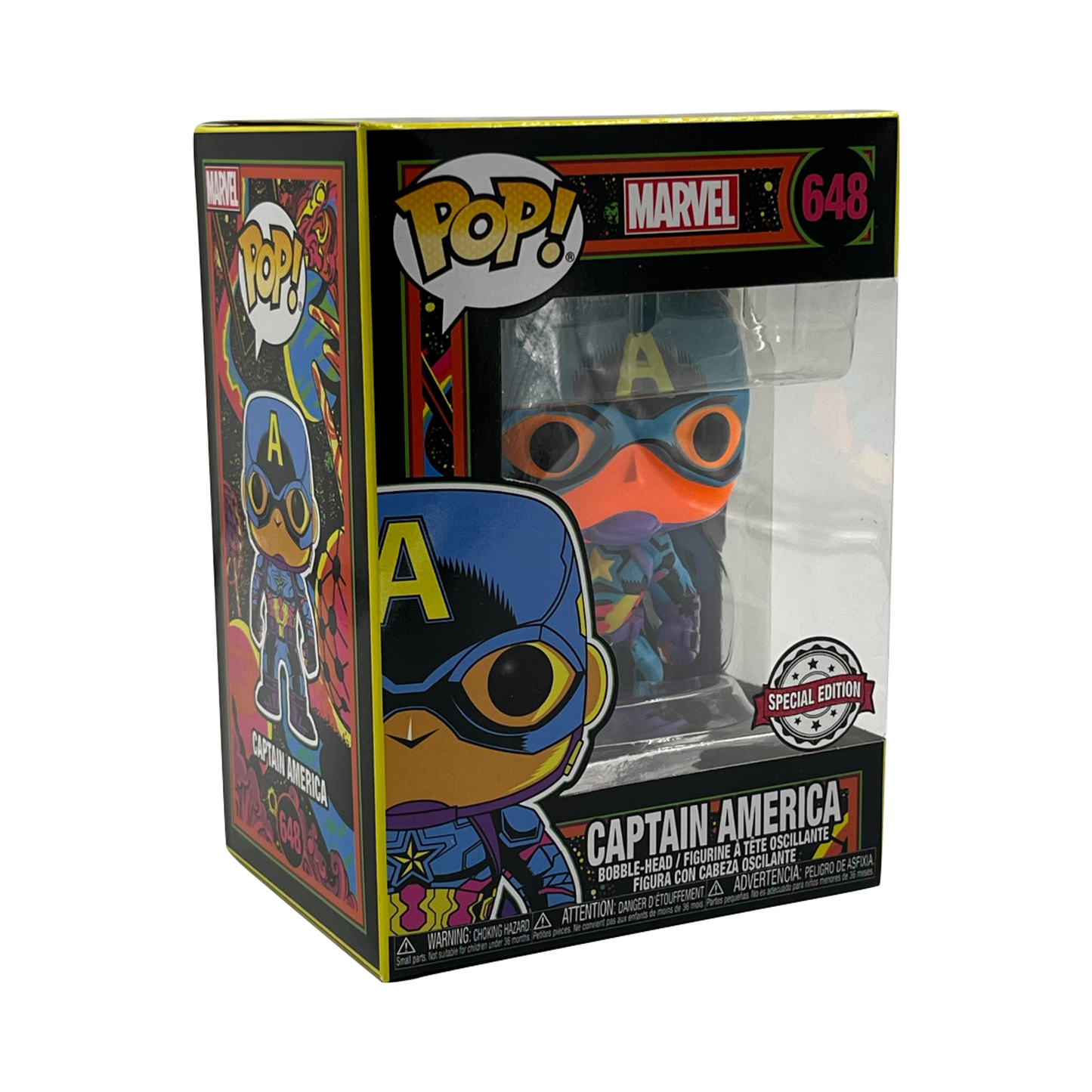 Funko POP! Marvel Black Light Captain America #648