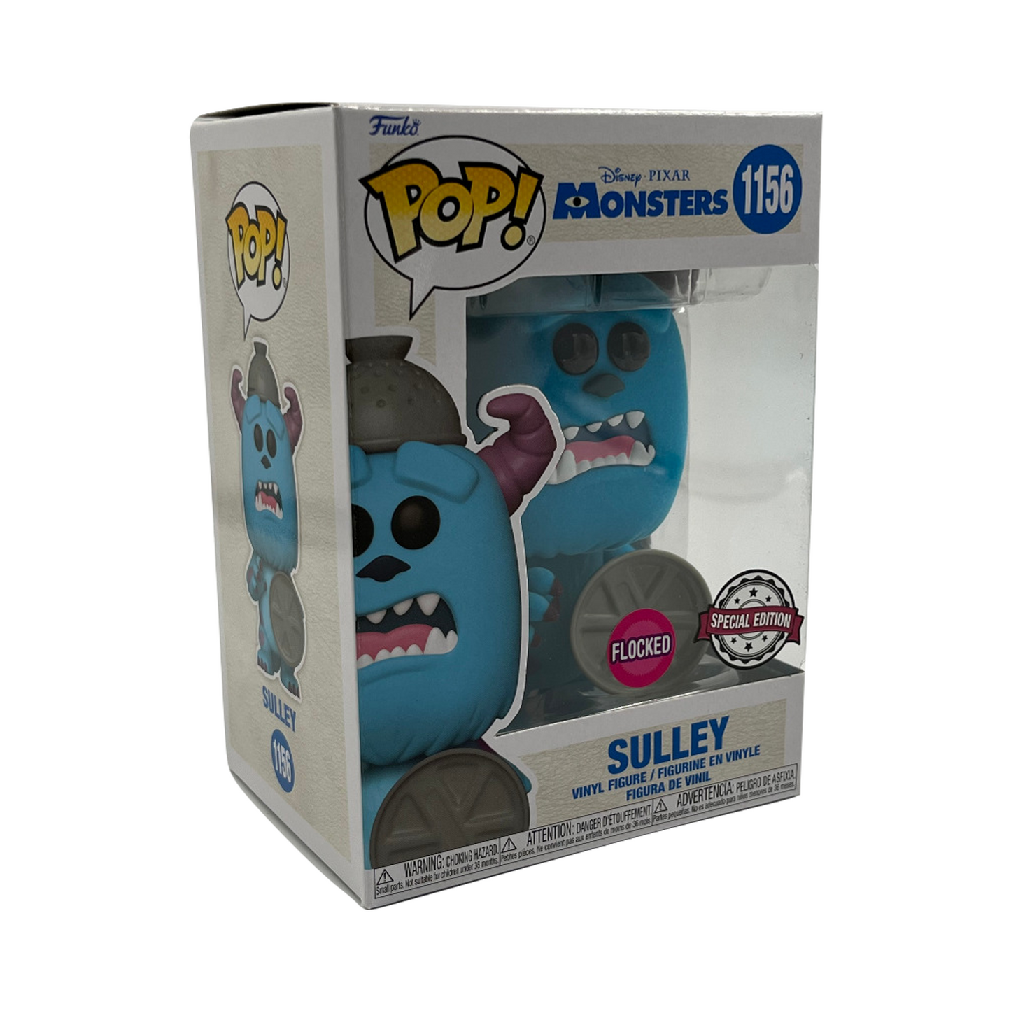 Funko POP! Disney: Monsters Inc 20th- Sulley + Lid (Flocked)(Exclusive) #1156