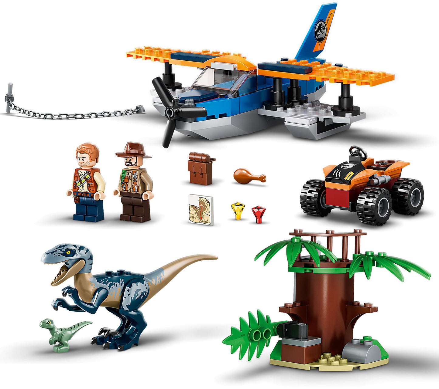 LEGO® Jurassic World 75942 Velociraptor: Rettungsmission mit dem Doppeldecker