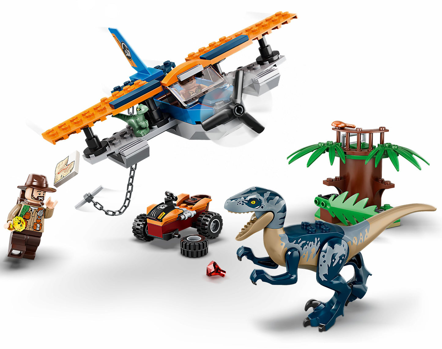 LEGO® Jurassic World 75942 Velociraptor: Rettungsmission mit dem Doppeldecker